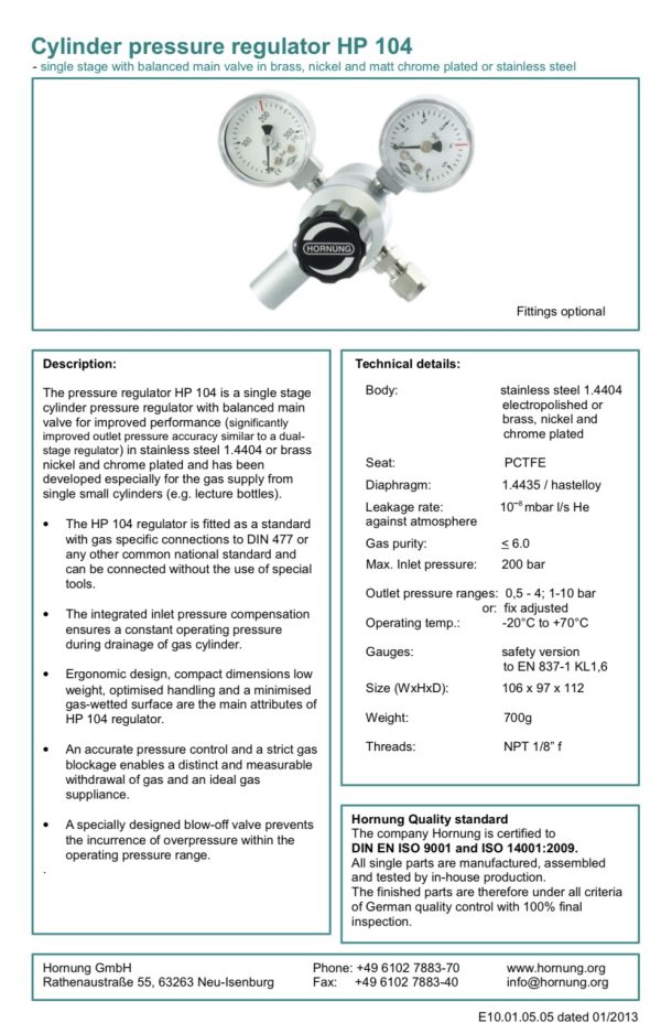 Regulator Hornung HP104