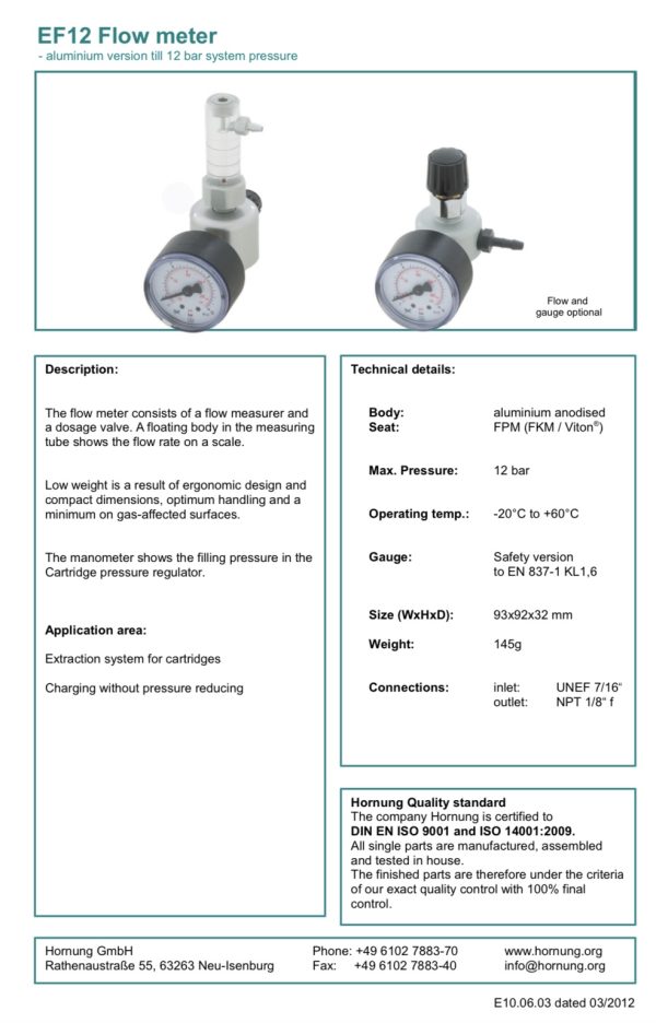 Regulator Hornung EF 12 Metering Valve