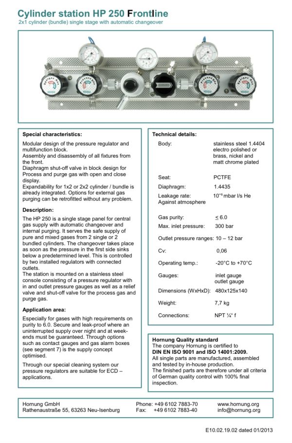 Regulator Hornung HP 250 Frontline