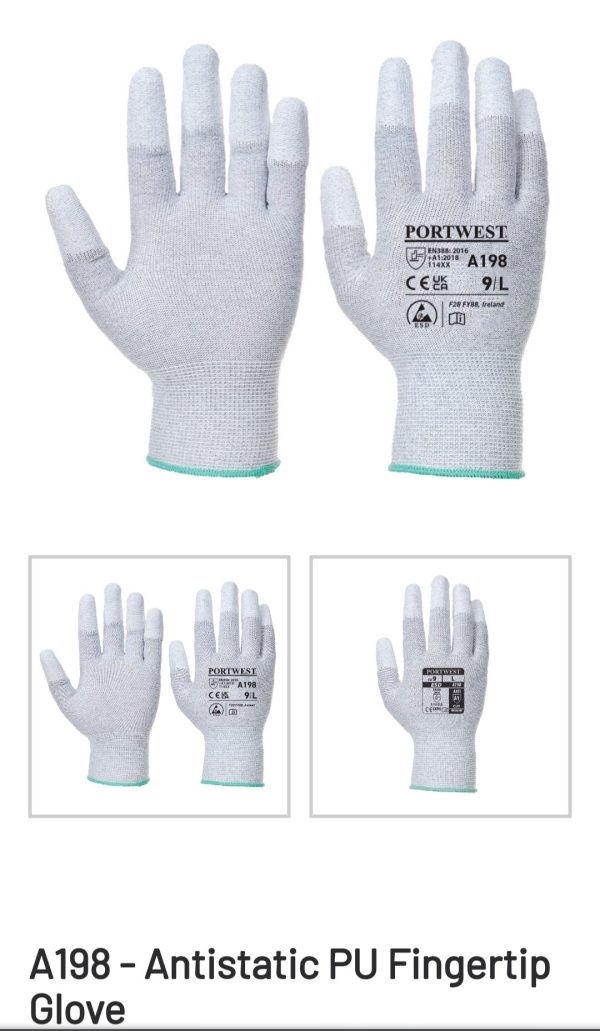 Antistatic PU fingertip Glove A198 PortWest003222