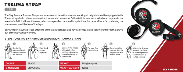 SKY ARMOUR 1551 SUSPENSION TRAUMA STRAPS; (2EA/PKT) - Image 2