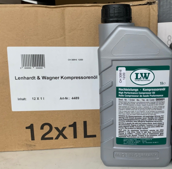 Full synthetic for HP breathing air Compressor, 4509001, Oil L&W , 1L / unit, #3443 - Image 2